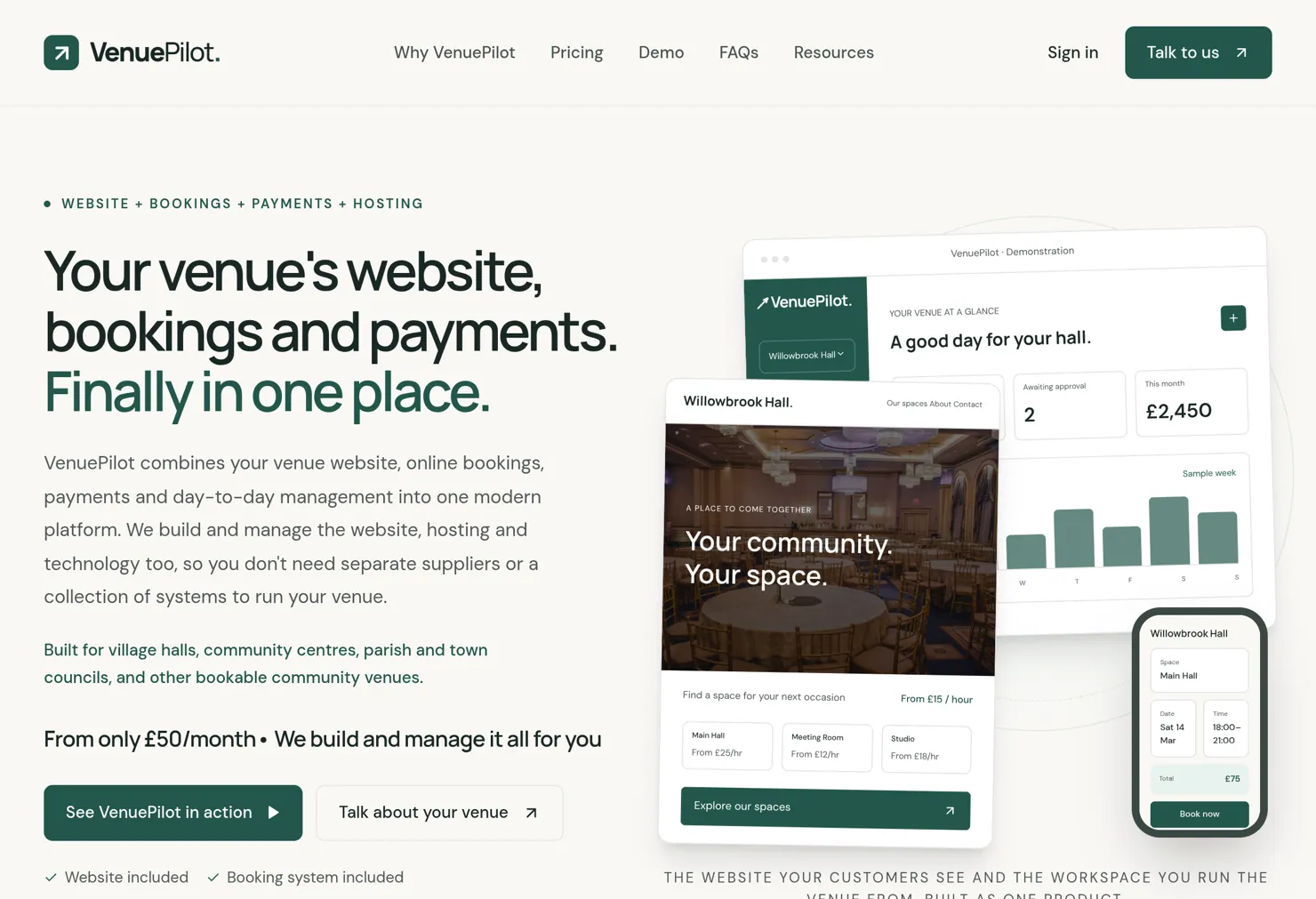 VenuePilot website