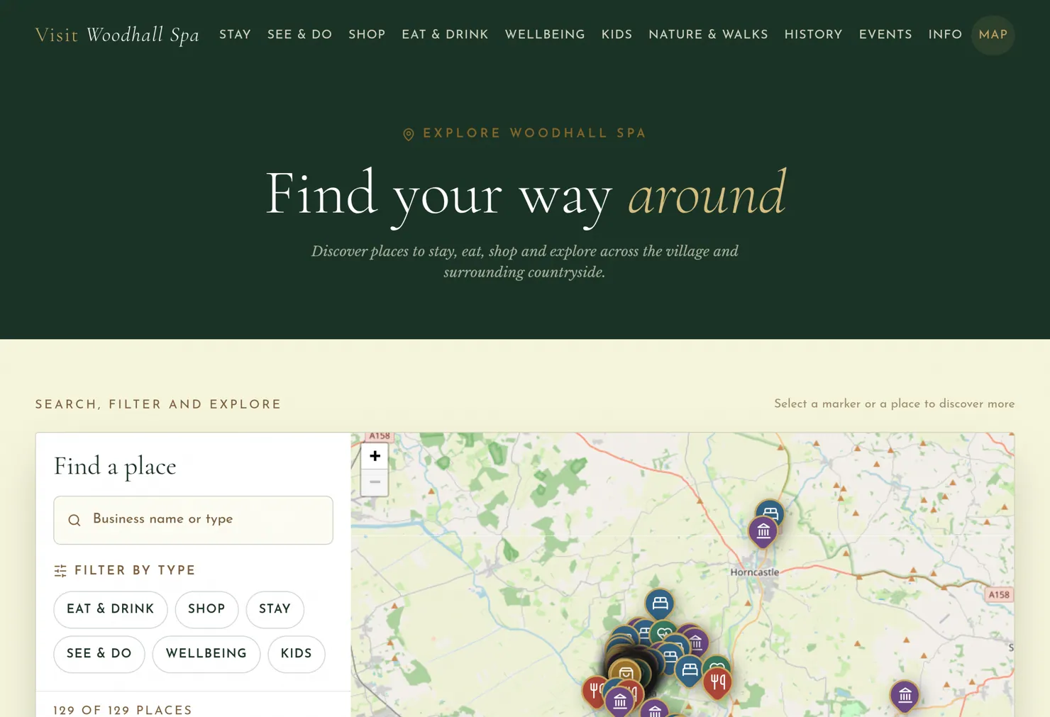 Searchable village map